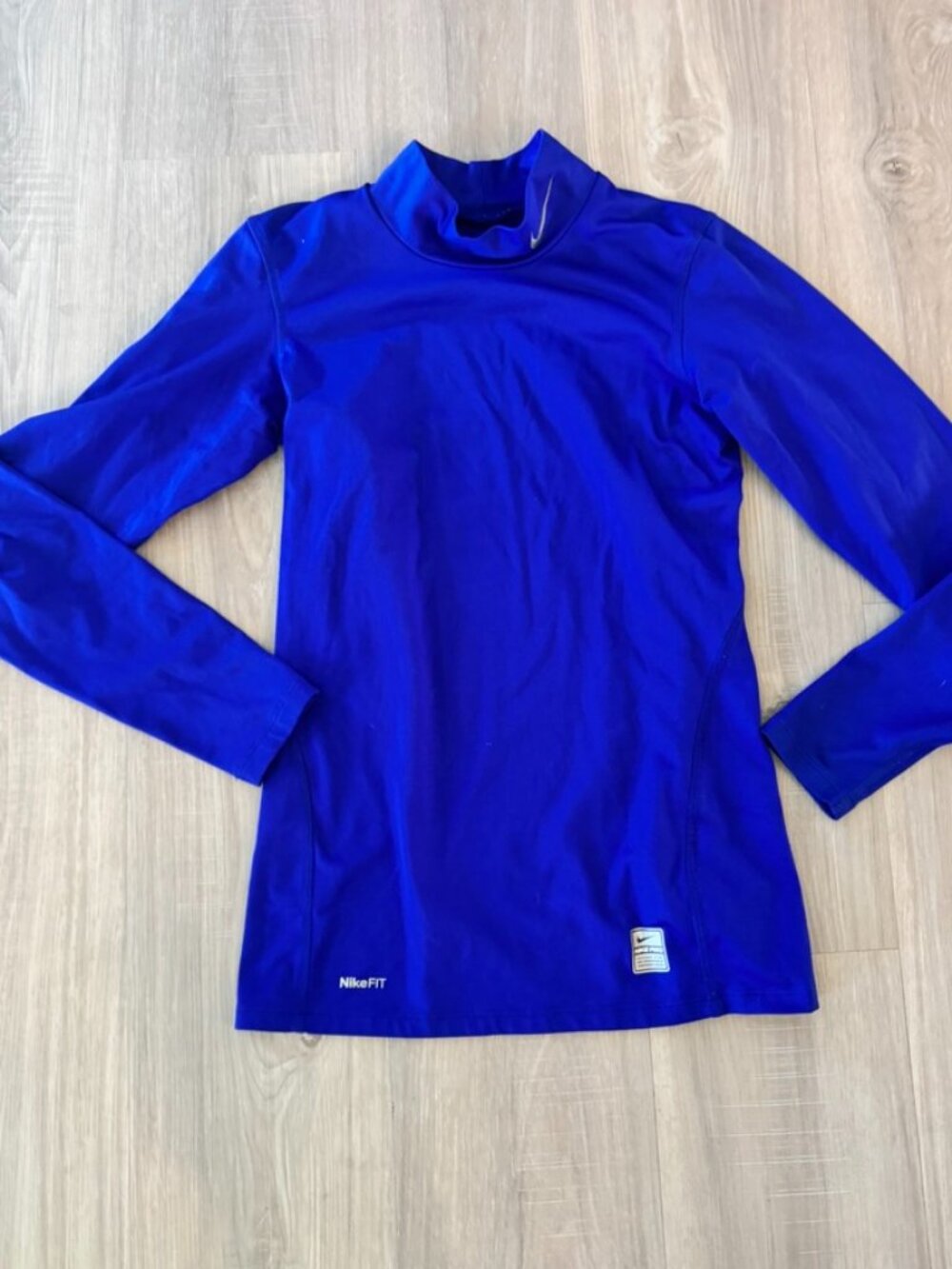 NIKE Pro Hyperwarm Wome's Blue shirt Base layer long sleeve size Medium